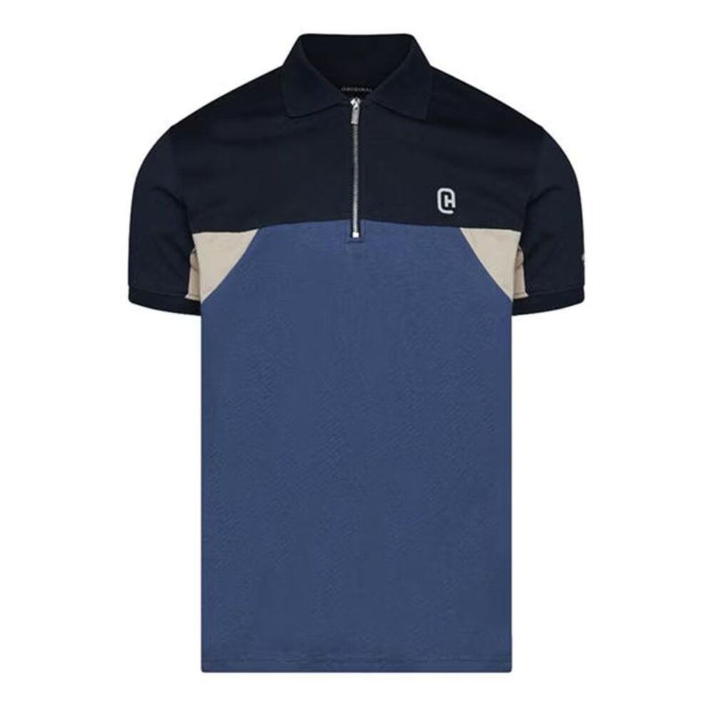 C.P. Company Mens Colour Block Half Zip Regular Polo Shirt / Blue